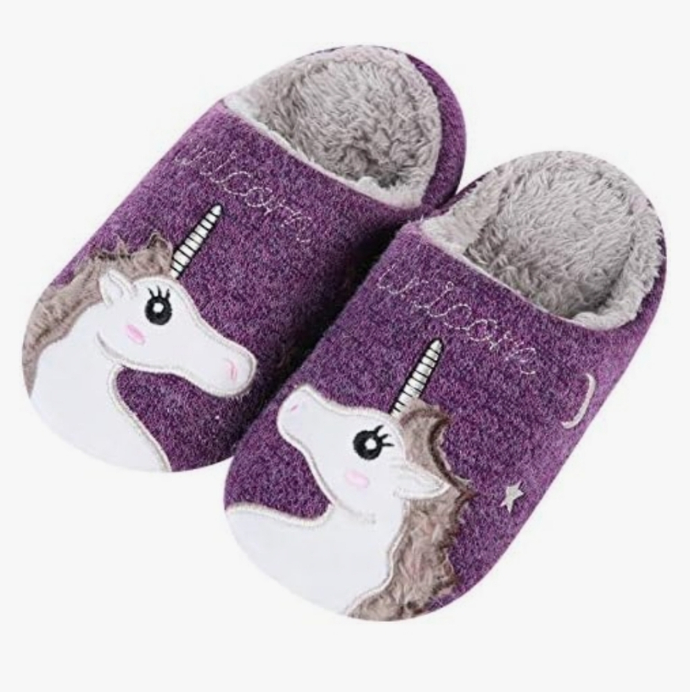 Purple Unicorn Kids Slippers